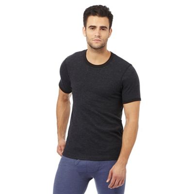 Big and tall black brushed thermal t-shirt